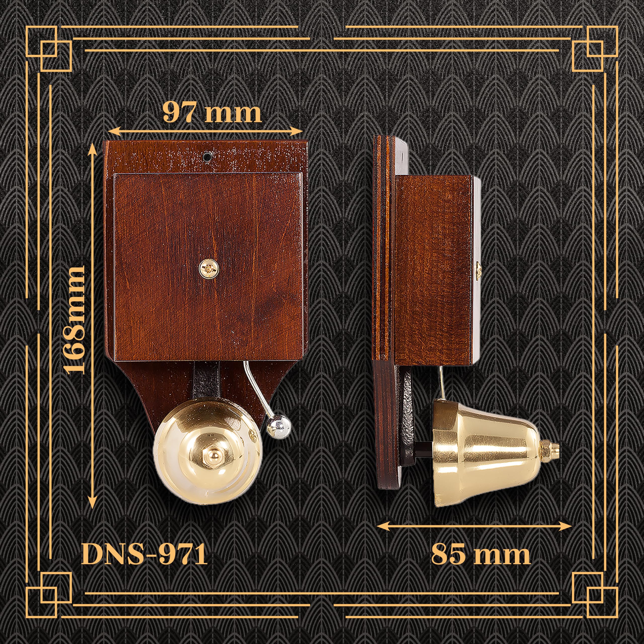 zaMel Sonnette de porte filaire électromécanique de haute qualité, boîtier en plastique, facile à monter, fiable, sensationnel, finitions soignées, rétro 8 V foncé DNT-971-CIM Sundi. Zamel