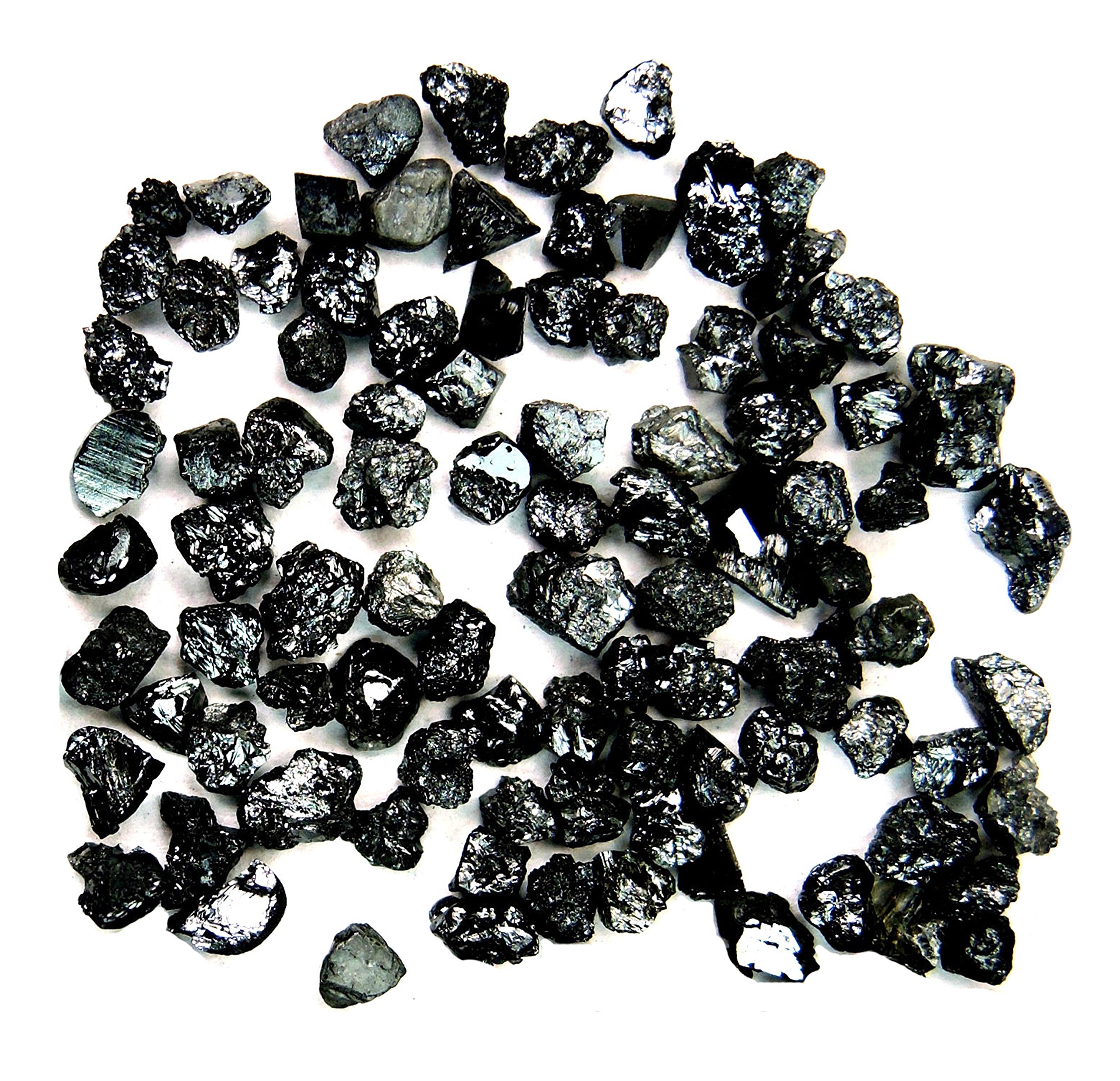 lukhidiamondNatural Loose Diamond Rough Shape Black Color I3 Clarity 2.00 Ct Lot Q106