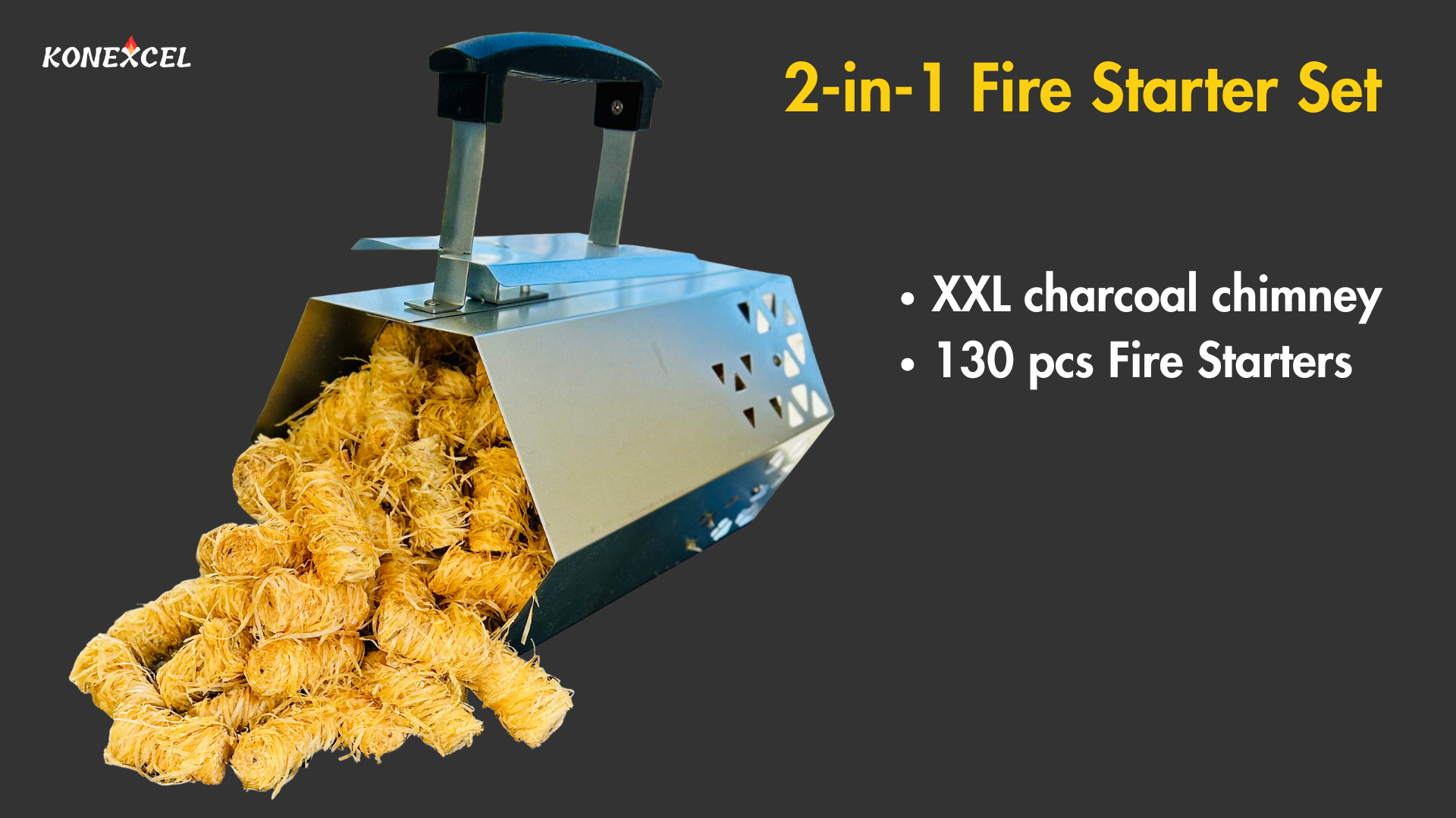 Amazon.com : Charcoal Chimney Starter XL & Fire Starter set, Heavy