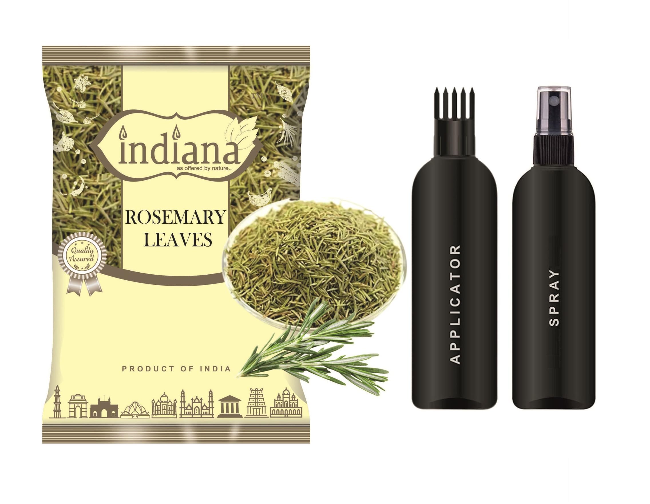 Indiana Rosemary Dried Leaves 100g with Spray for Hair Growth & Tea