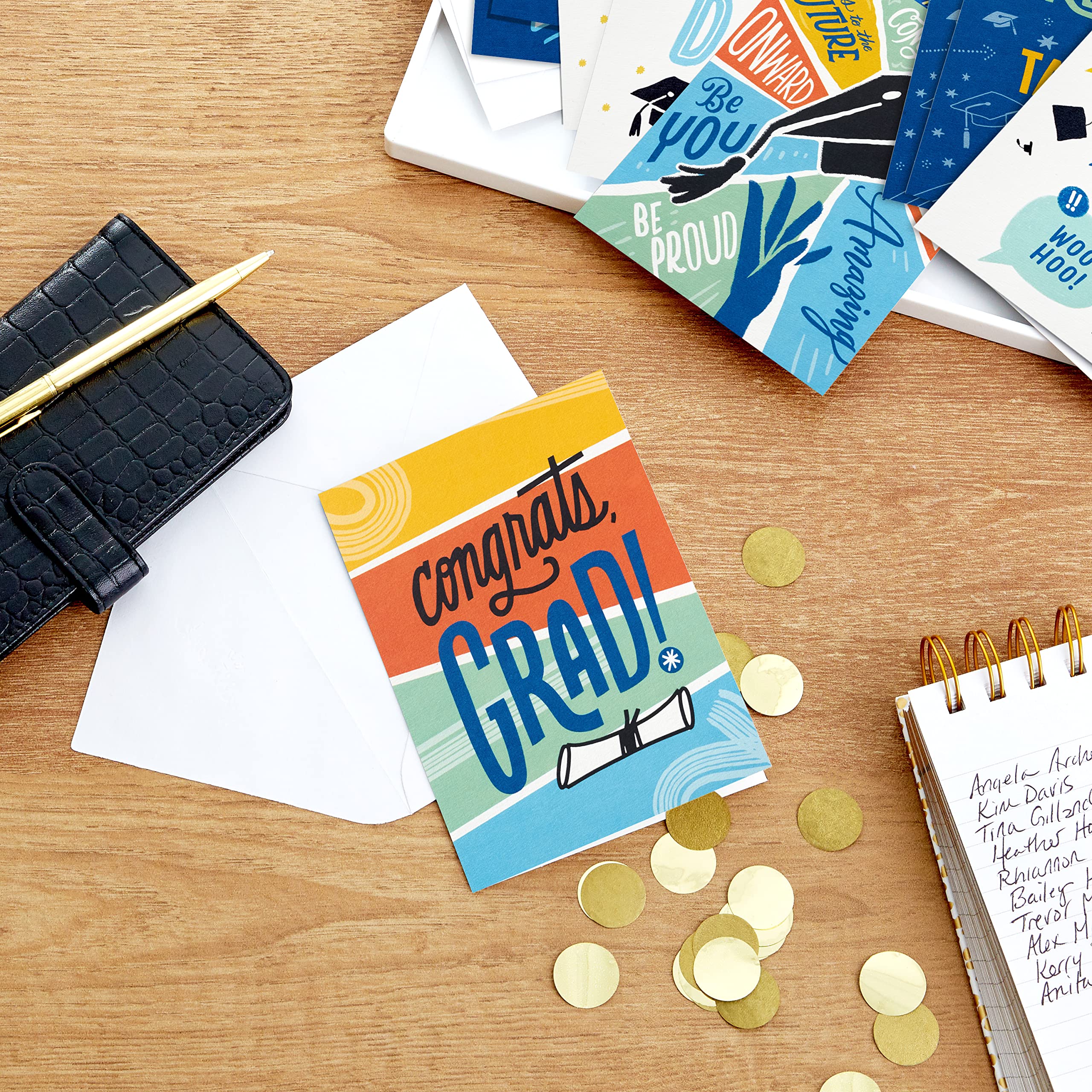 Hallmark Graduation Cards Bulk Assortment, Here's to the Future (36 Cards and Envelopes, 6 Designs)