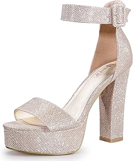 IN5 Sabrina Platform Block Chunky High Heels Ankle Strap Heeled Sandals Sexy Wedding Party Dress Shoes for Women Open Toe Heels