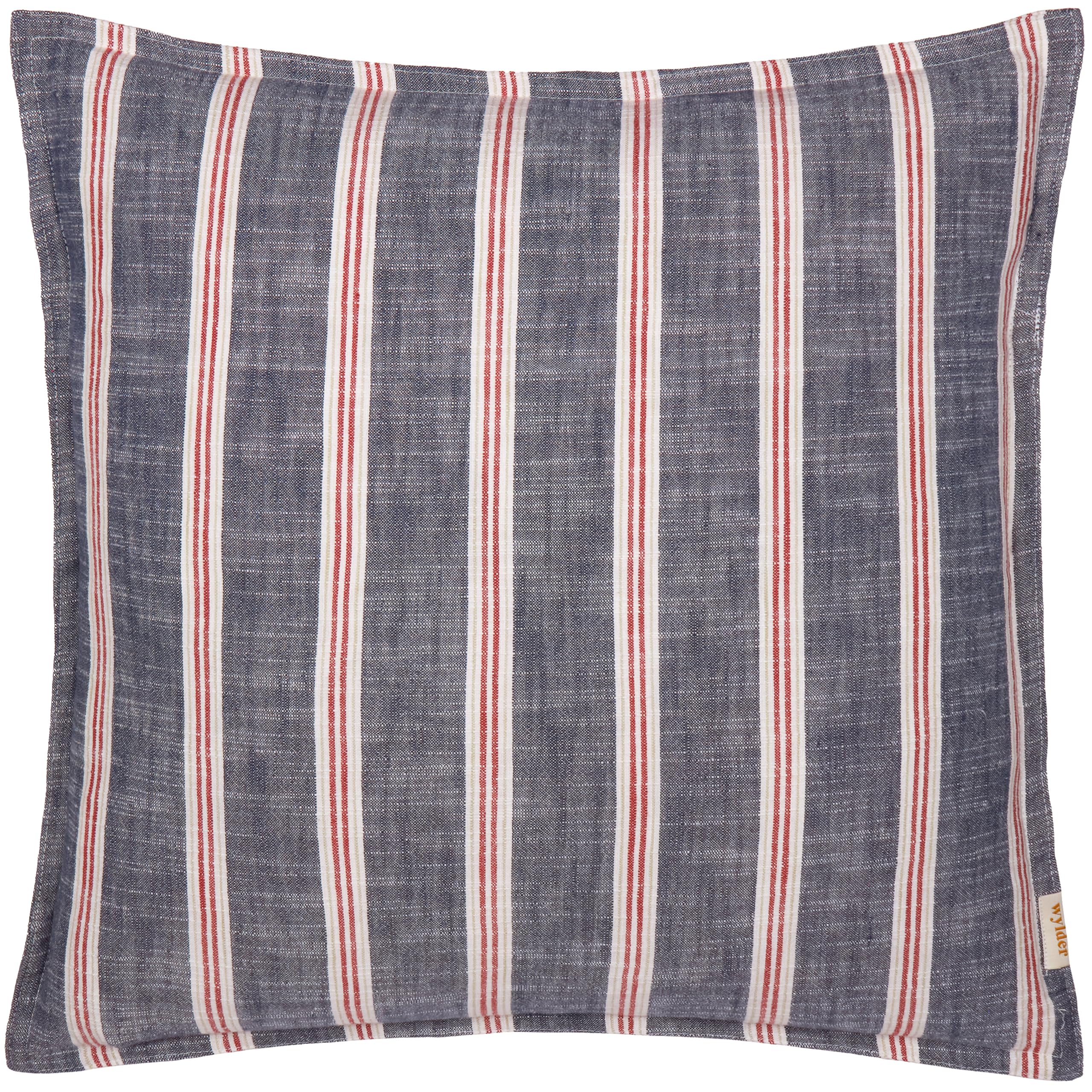 furn. Wylder Abersoch Stripe Cushion Cover – Nautical Stripe Coastal Cotton Decorative Case (Regatta Red – 50x50cm)