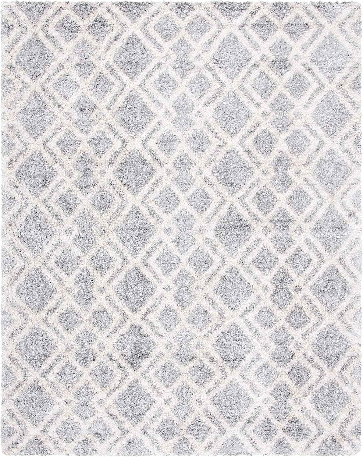 Gray and Cream 10' x 14' Shag Area Rug