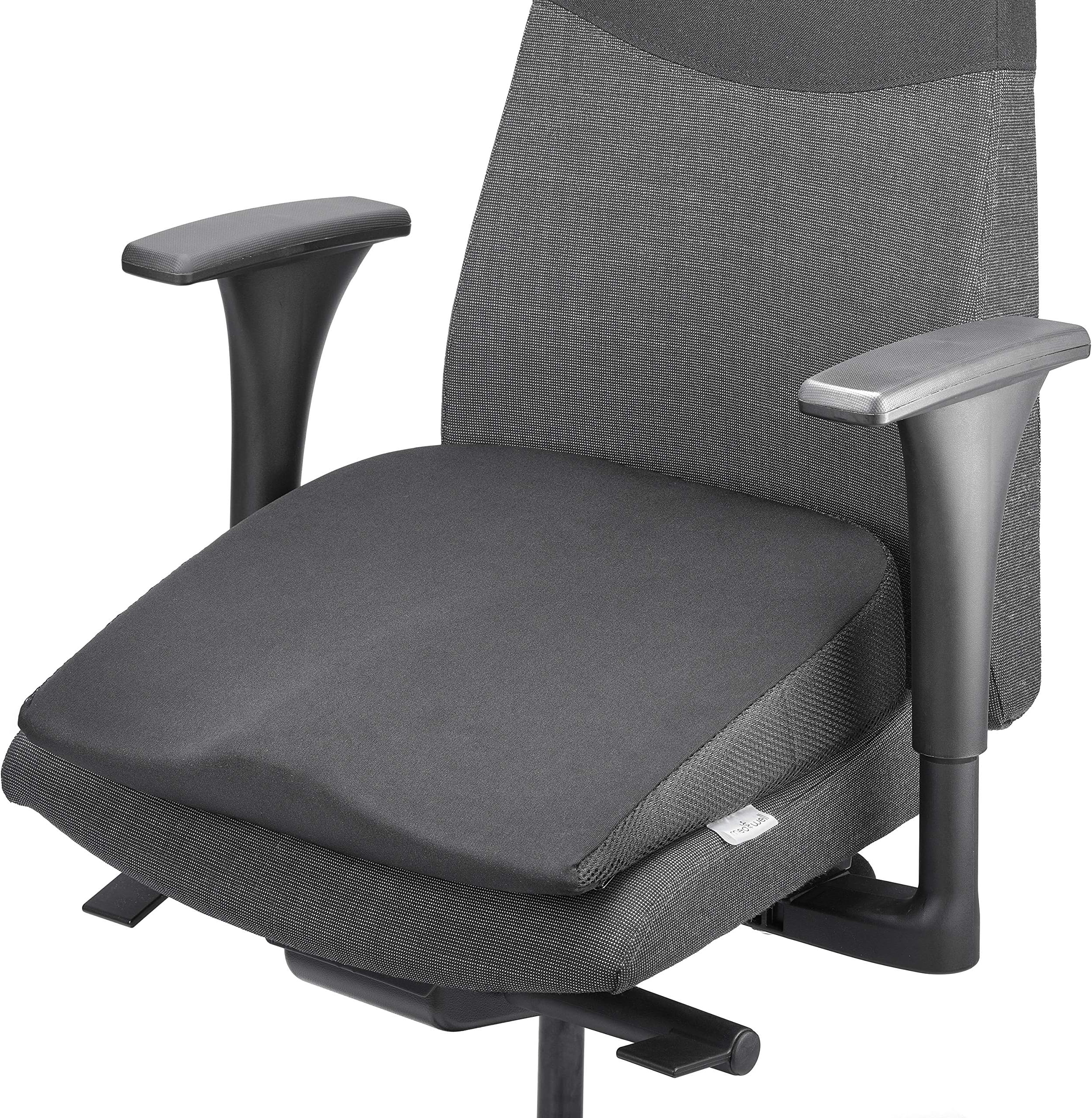 wedge pillow, orthopaedic and ergonomic seat cushion made of visco foam, wedge seat as chair cushion or booster seat for office chair, 40 cm x 40 cm high