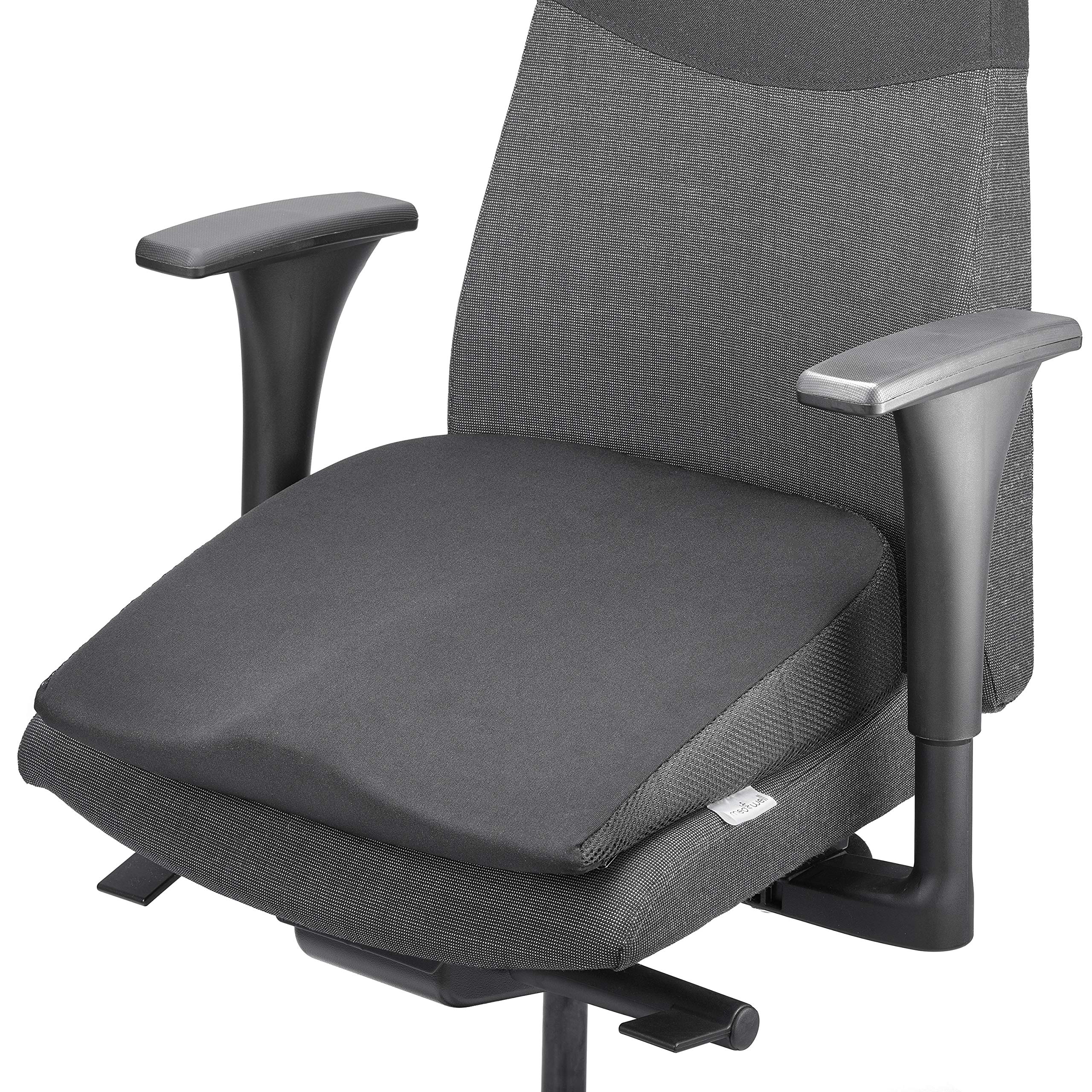 wedge pillow, orthopaedic and ergonomic seat cushion made of visco foam, wedge seat as chair cushion or booster seat for office chair, 40 cm x 40 cm high