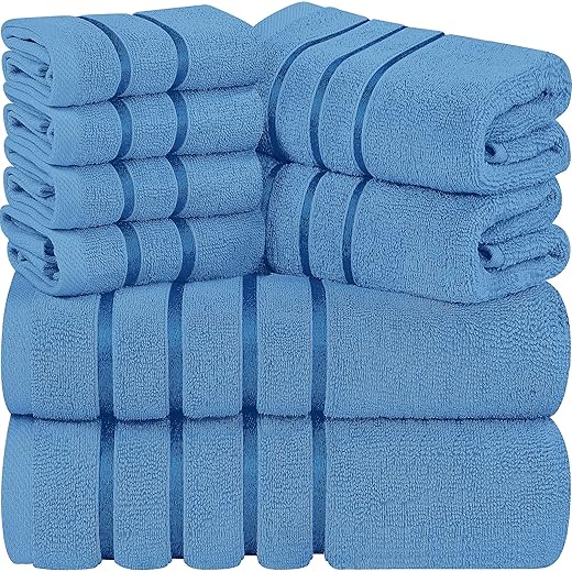 Utopia Towels - Juego de Toallas de Lujo de 8 Piezas, 2 Toallas de Baño, 2 Toallas de Mano y 4 Paños de Lavado, Juego de Toallas Altamente Absorbentes 100% Algodón Ring Spun(Rojo)