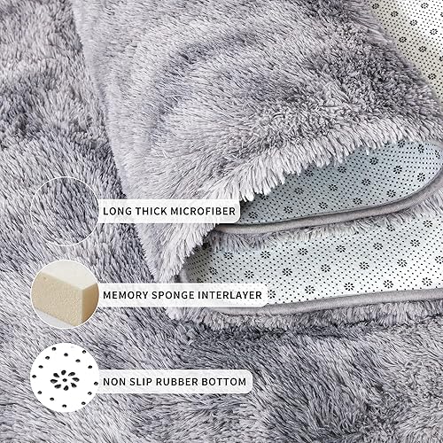 Miniatura 149 de Tepook - Alfombra súper suave y peluda para dormitorio, alfombras modernas peludas para niños para sala de estar, alfombra de felpa