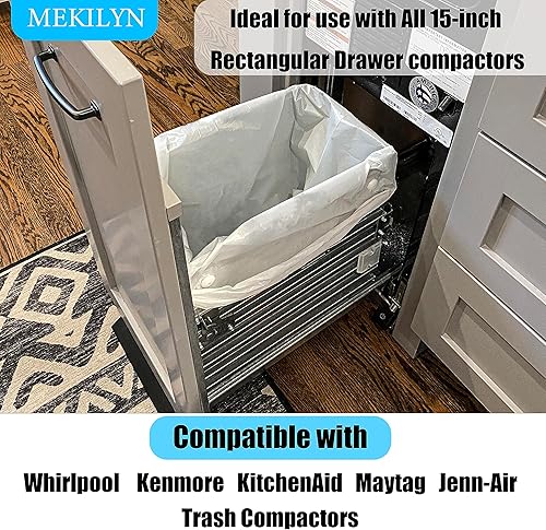 Miniatura 4 de Paquete de 15 bolsas compactadoras de basura W10165293RB de 18 pulgadas compatibles con Whirlpool, Maytag, KitchenAid, Jenn-Air, Amana, Magic Chef,
