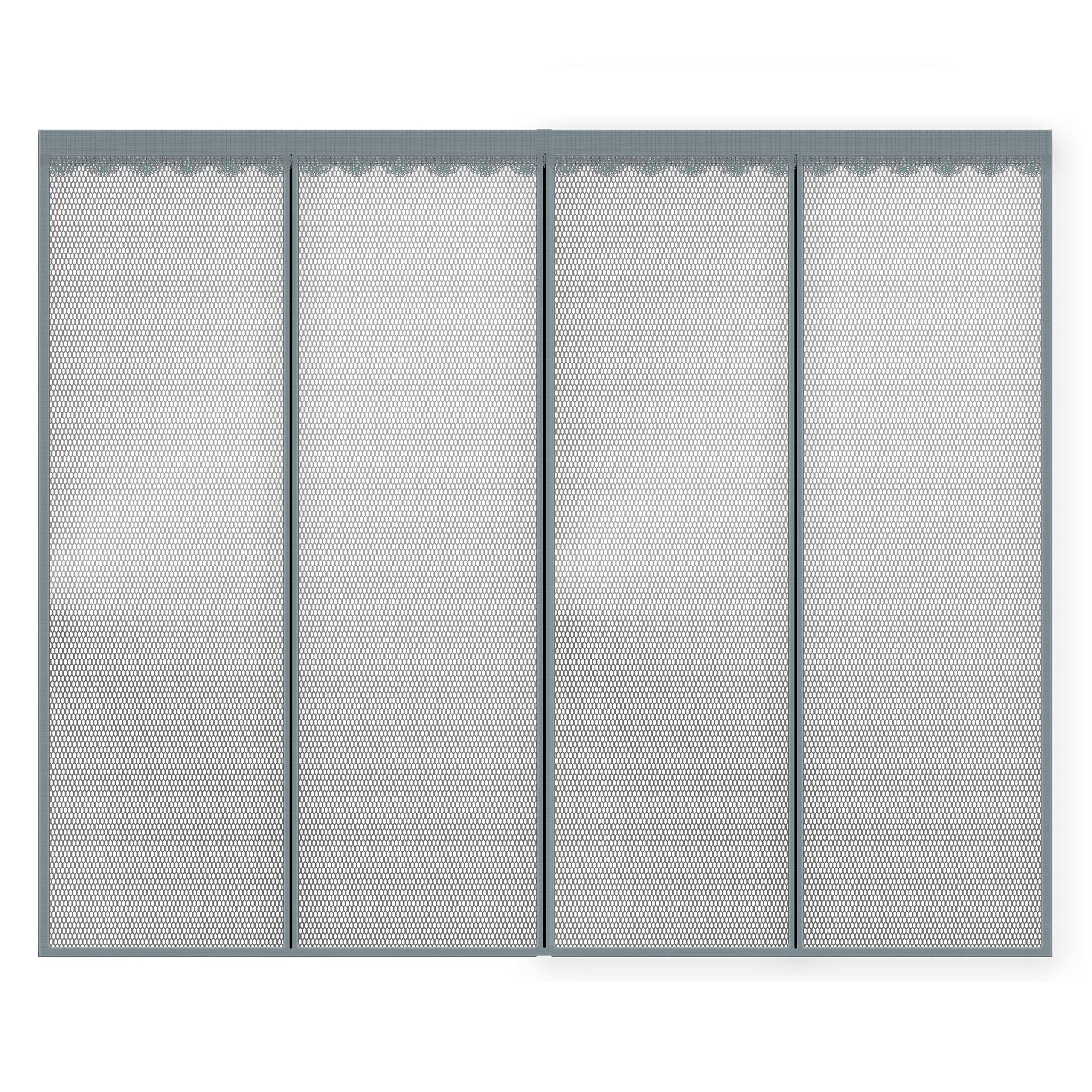 Magnet Fliegengitter Tür 490x220 Cm – Dreifache Öffnung Mit Klettband, Für Garage, Terrasse & Gartenhaus