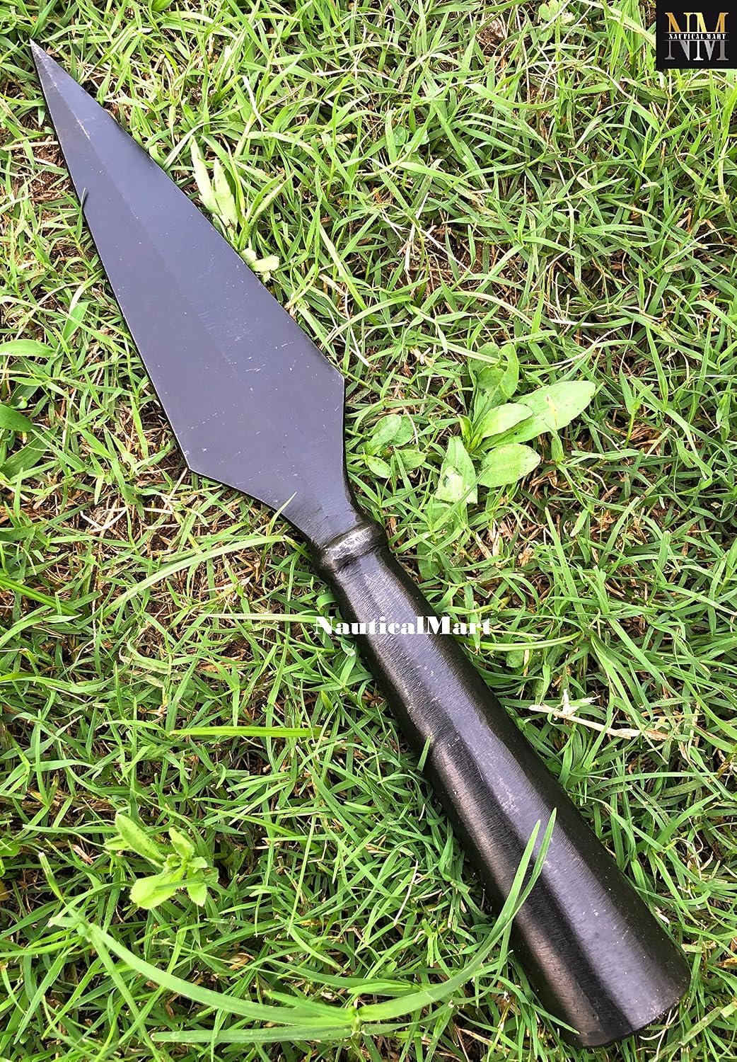 NauticalMart Hand Forged Viking Saga Iron SpearHead Reproduction Roman Or Medieval Javelin Steel Spearpoint Functional SCA Larp Knight Re-enactment Props (Antique)