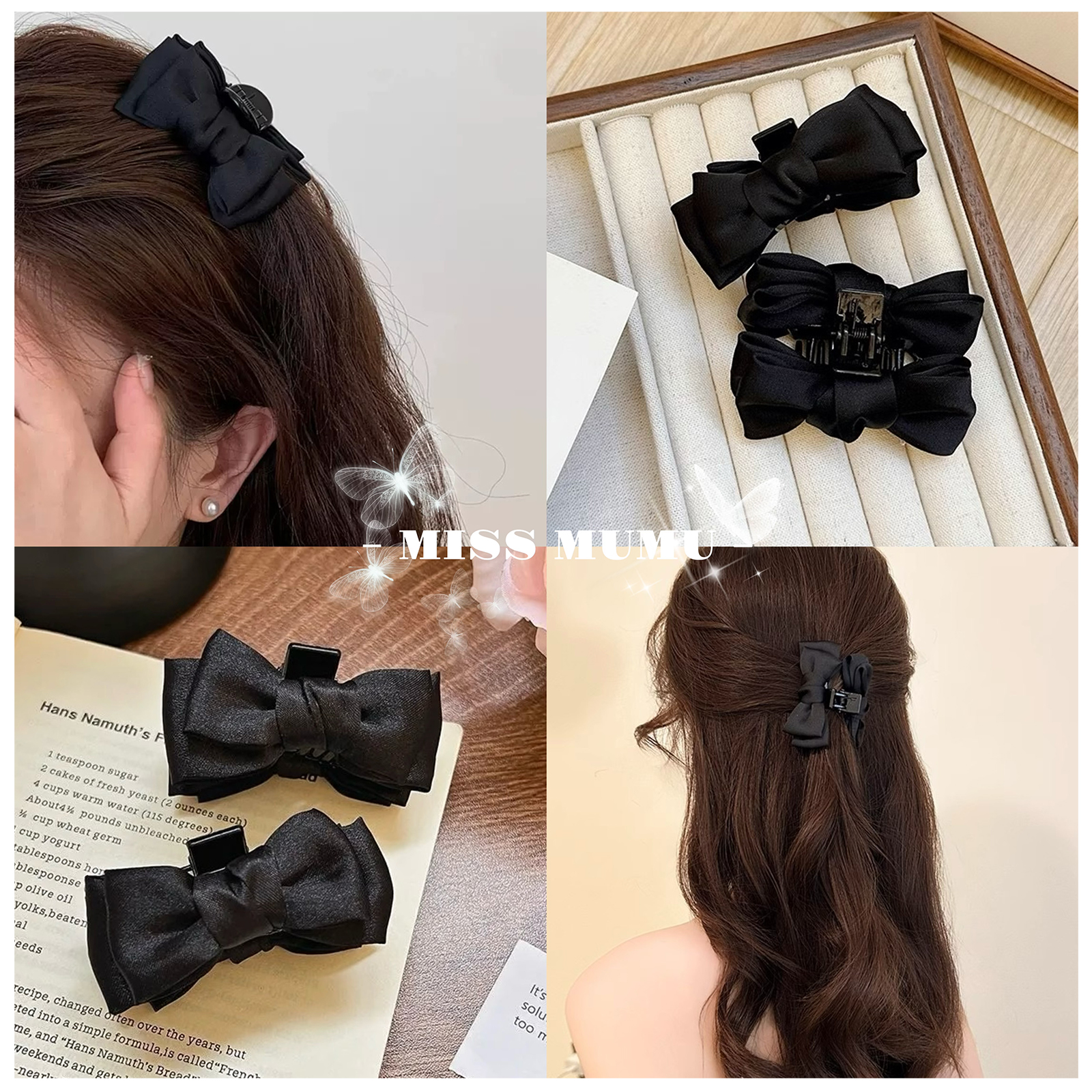 Amazon.co.jp: MISS MUMUヘアアクセサリー ヘアクリップ 2個セット 髪