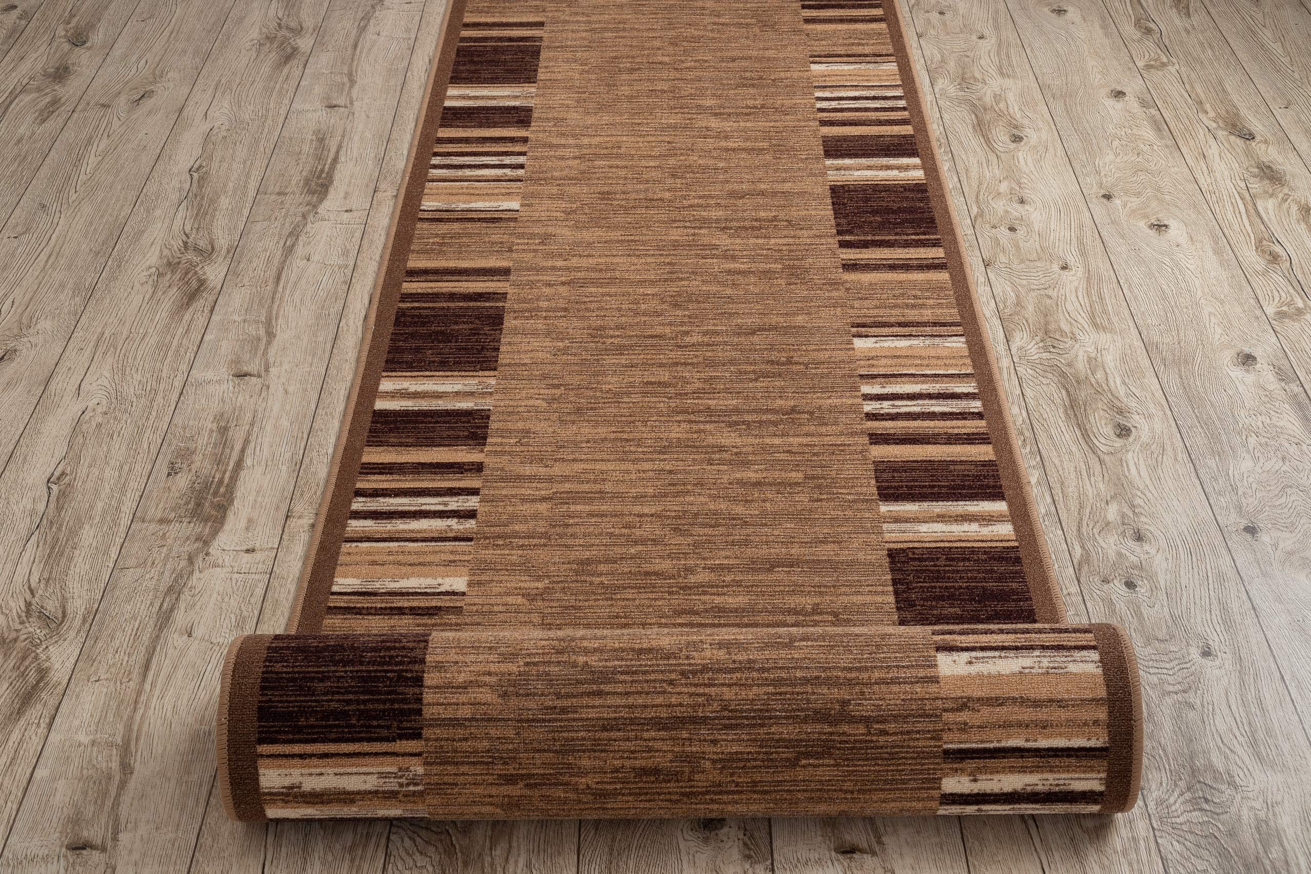 rugsx Alfombra de Pasillo Adagio Beige - Antideslizante, Moderna y Duradera, Ideal para Cocina, Pasillo y salón, 110x260 cm