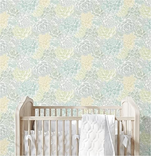 Miniatura 3 de Mr. Kate RMK12313RL - Papel tapiz para plantas suculentas, color verde, amarillo