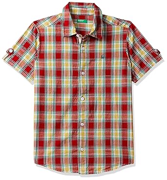 United Colors of Benetton Boys Checkered Regular fit Shirt