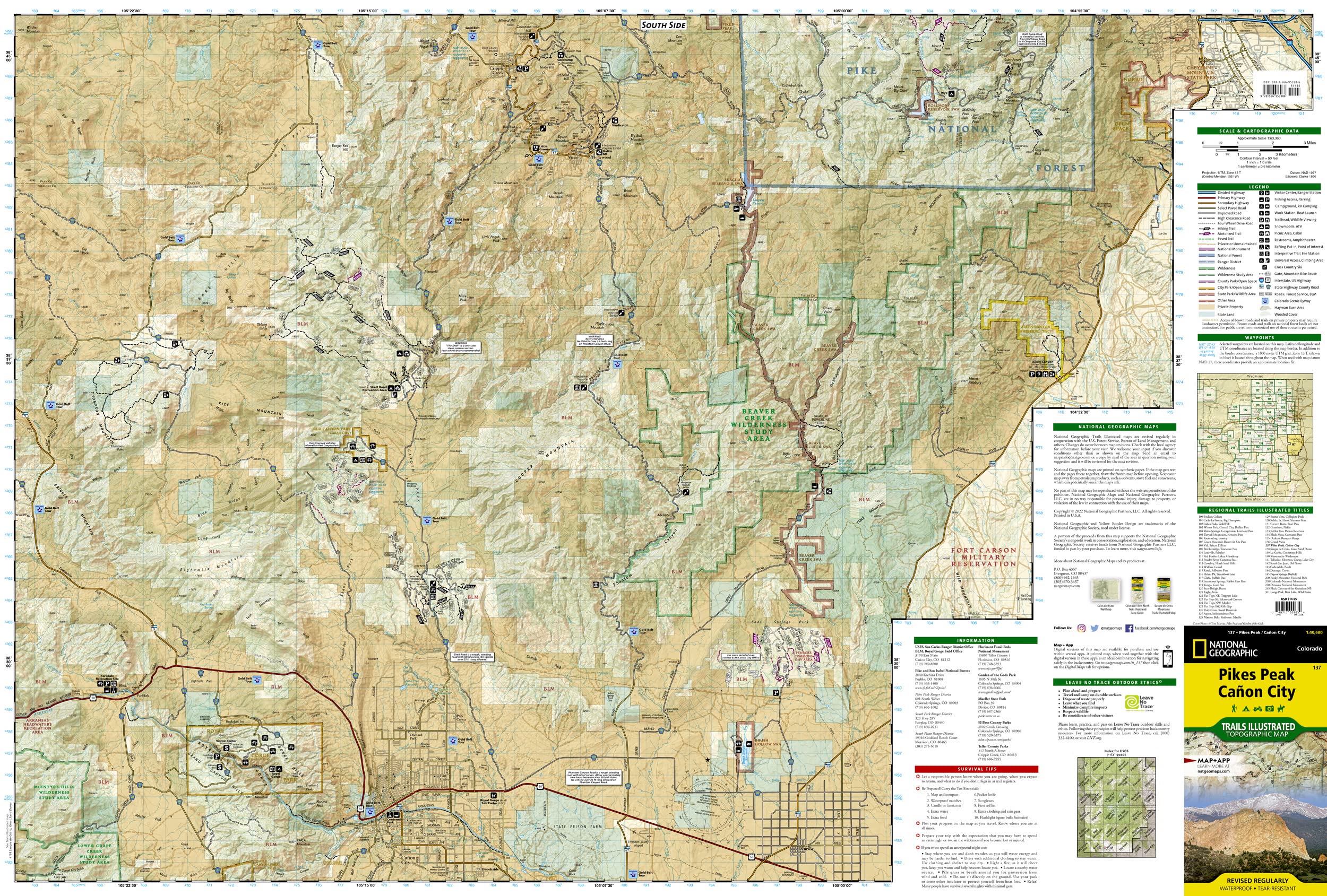 Pikes Peak, Canon City Map (National Geographic Trails Illustrated Map, 137) - Image 4