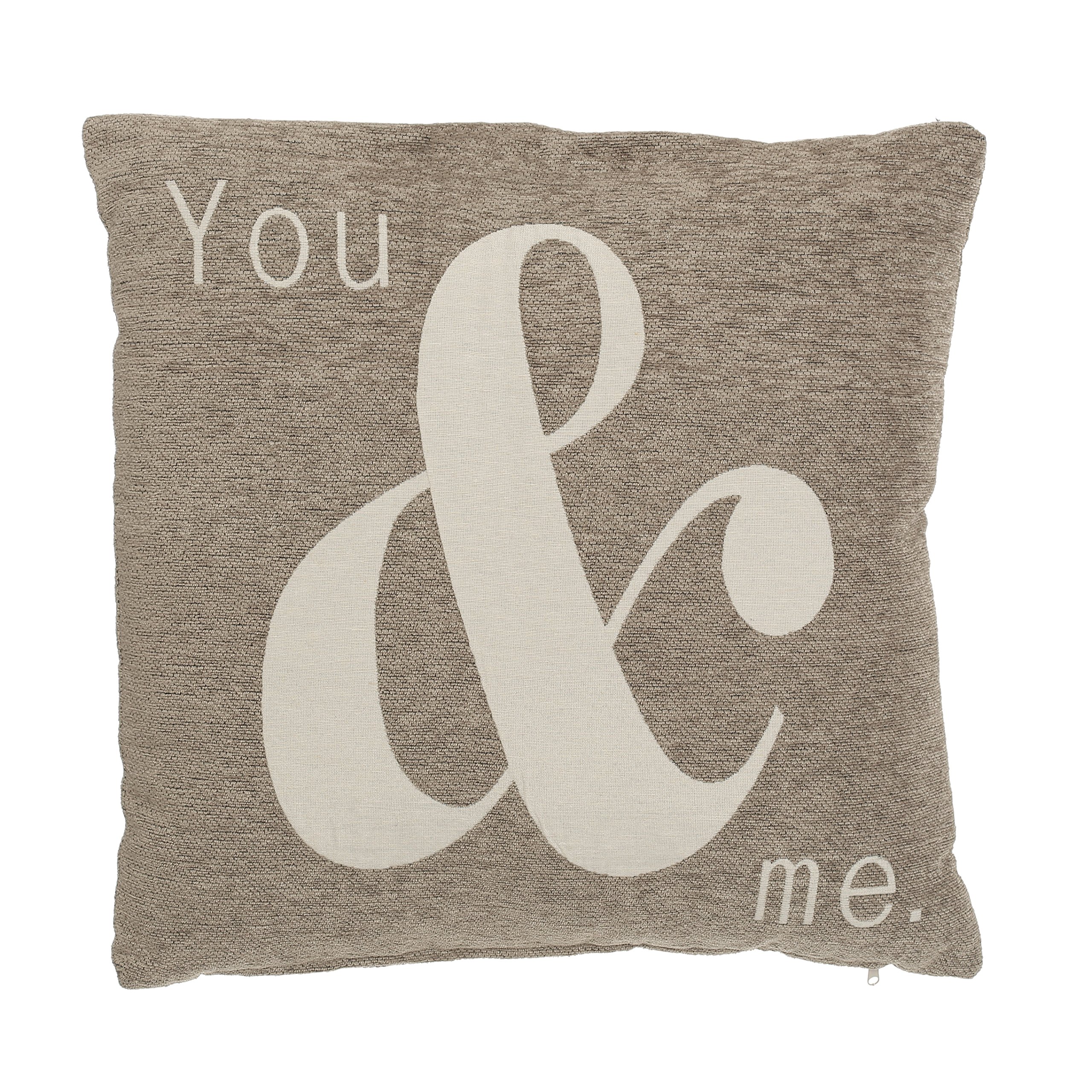 Words 'You & Me' Natural Cushion - Natural
