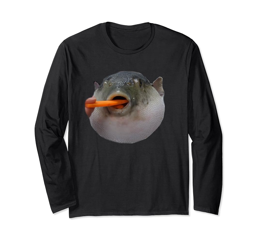 pufferfish eating carrot shirt