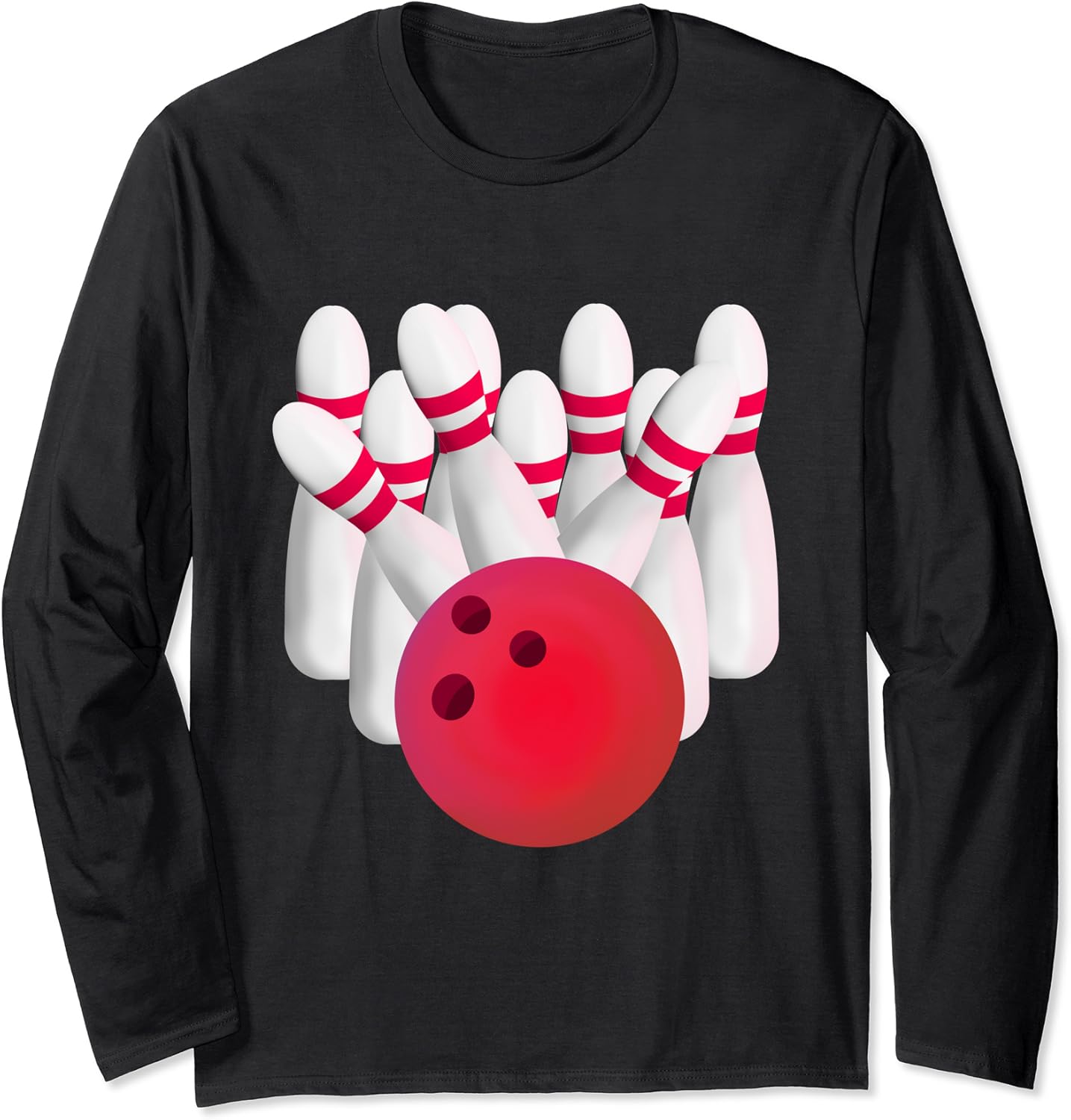 Tenpin ten pin Bowling Ball Long Sleeve T-Shirt : Amazon.co.uk: Fashion