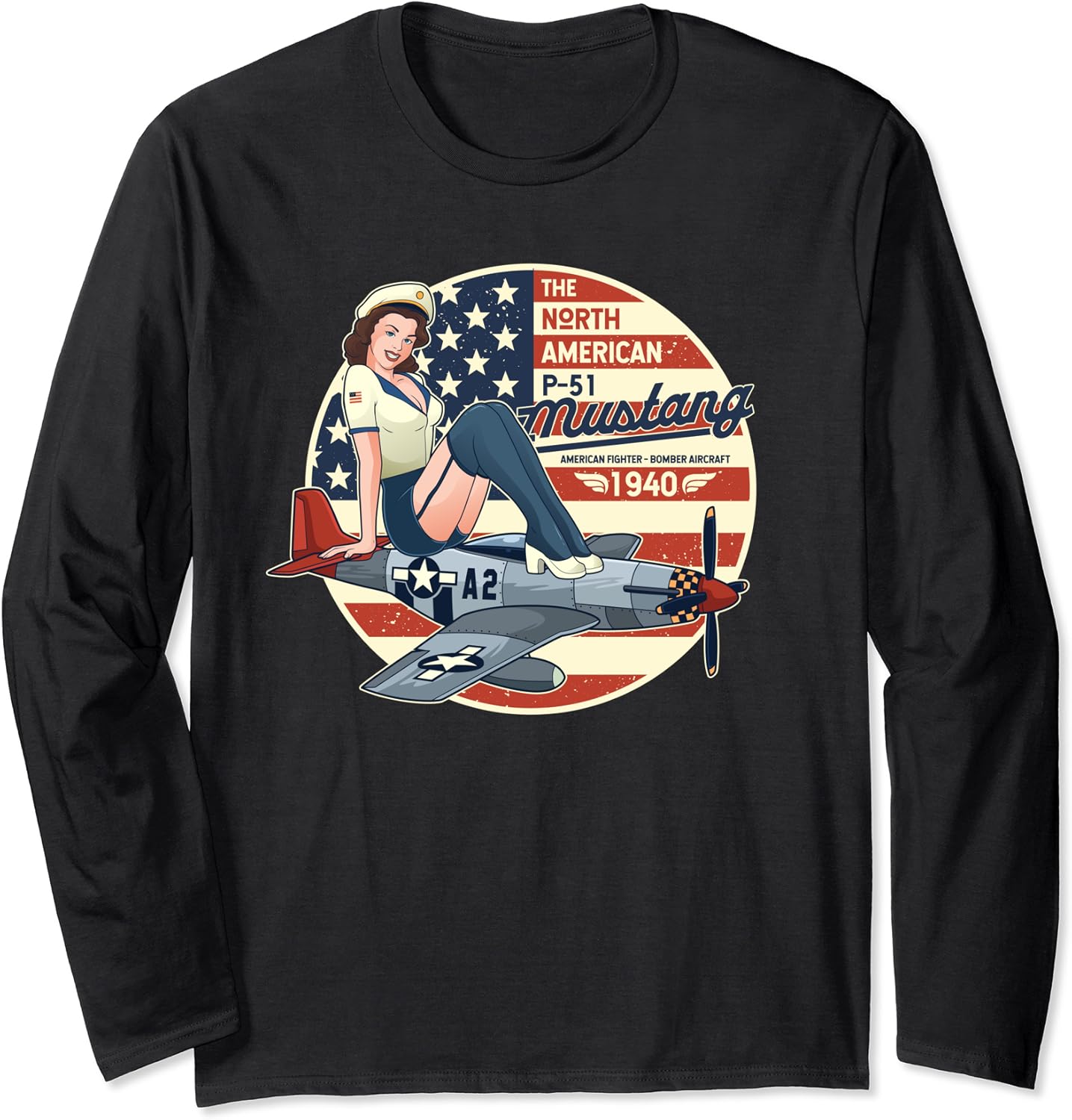 P51 Mustang T Shirt Airplane Shirts For Men WWII Shirt