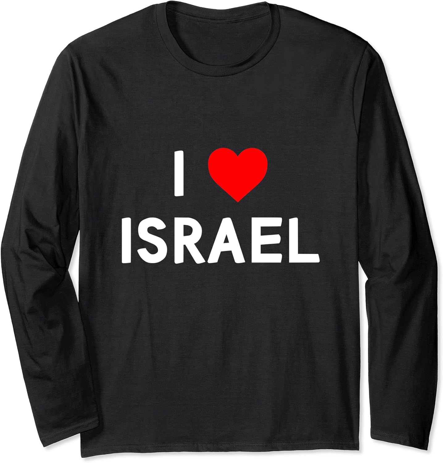 I Love Israel Heart Pro-Israel Zionist Jewish Hebrew Long Sleeve T