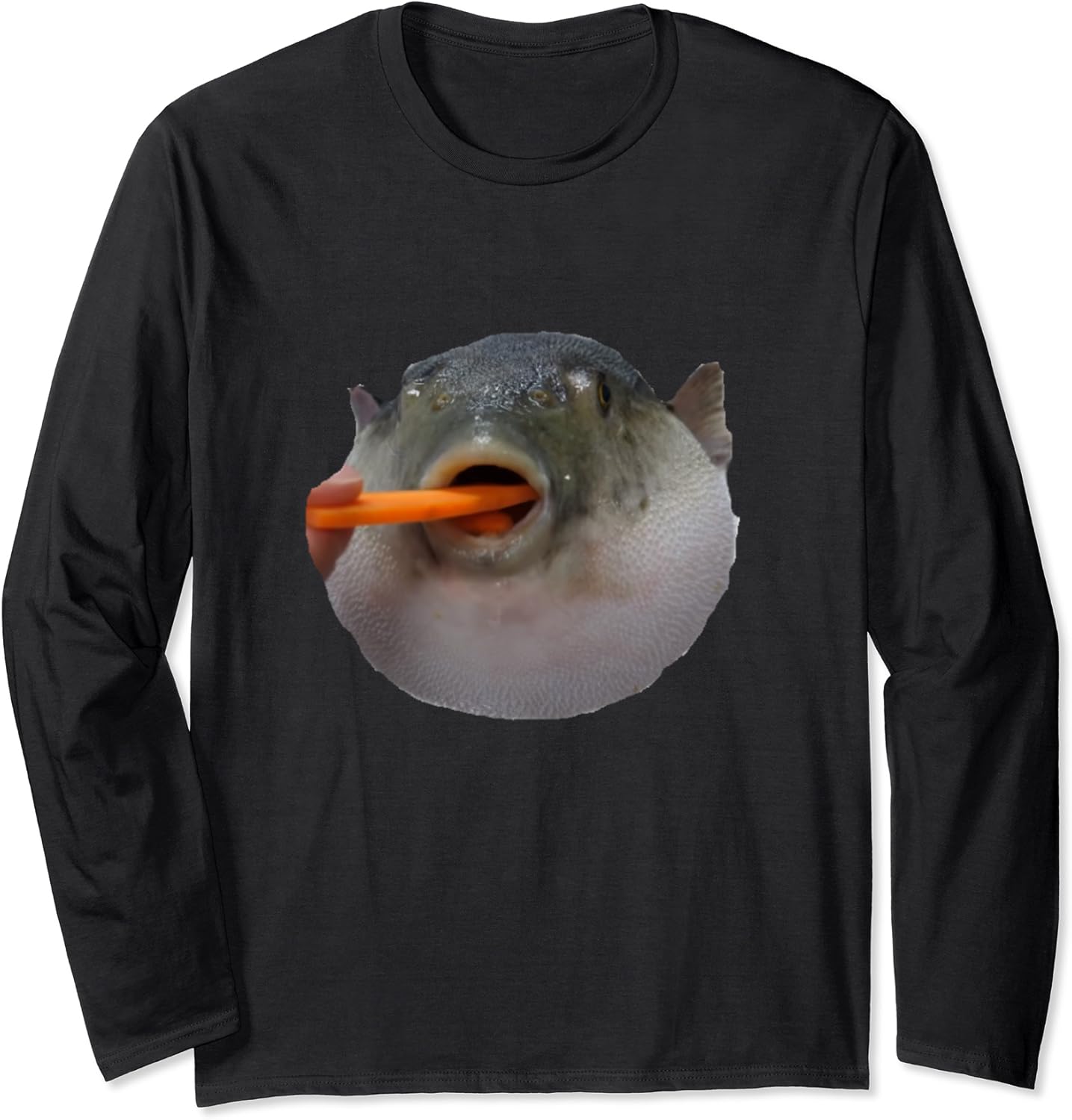 pufferfish eating carrot shirt