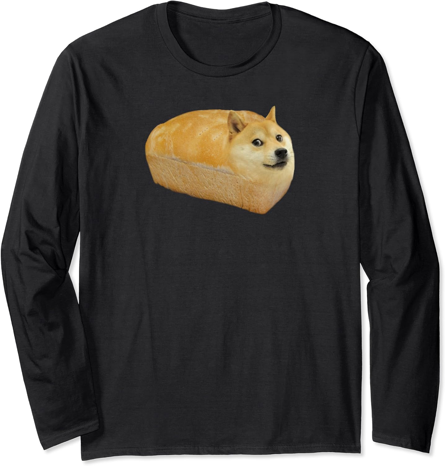 Amazon Com Shiba Inu Doge Bread Meme Dog Dogecoin Cryptocurrency Long Sleeve T Shirt Clothing