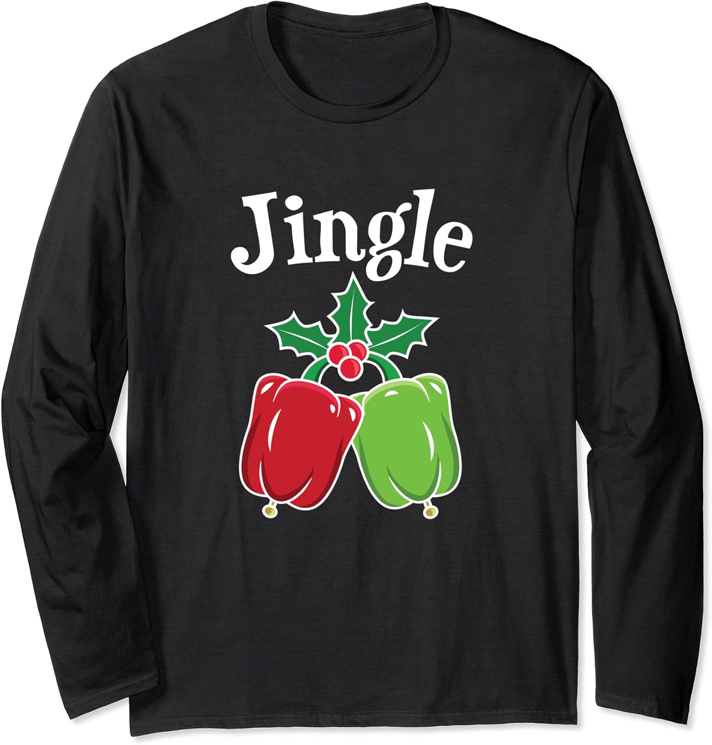 Amazon.com: Cute Christmas Vegetable Jingle Bell Peppers Long Sleeve T