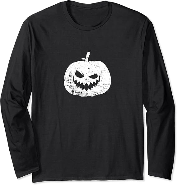 simple distress pumpkin Halloween Long Sleeve TShirt Clothing