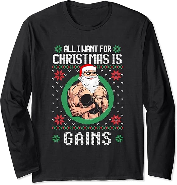 All I Want Is Gains Santa Muscle Gym Workout All I Want Is Gains Santa Muscle Gym Workout