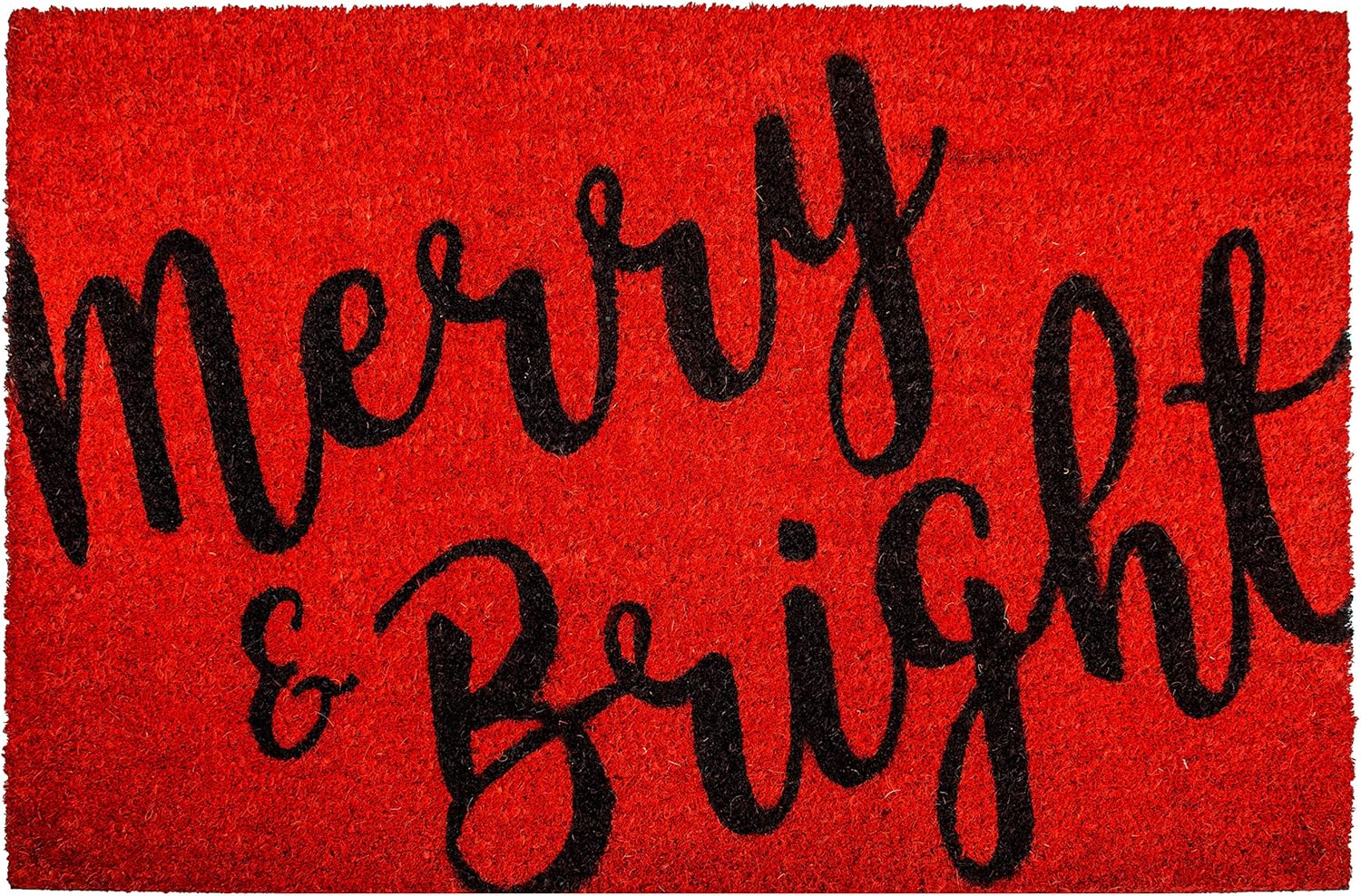 Calloway Mills AZ104972436 Cheerful Greeting Holiday Doormat, 24" x 36", Red/Black