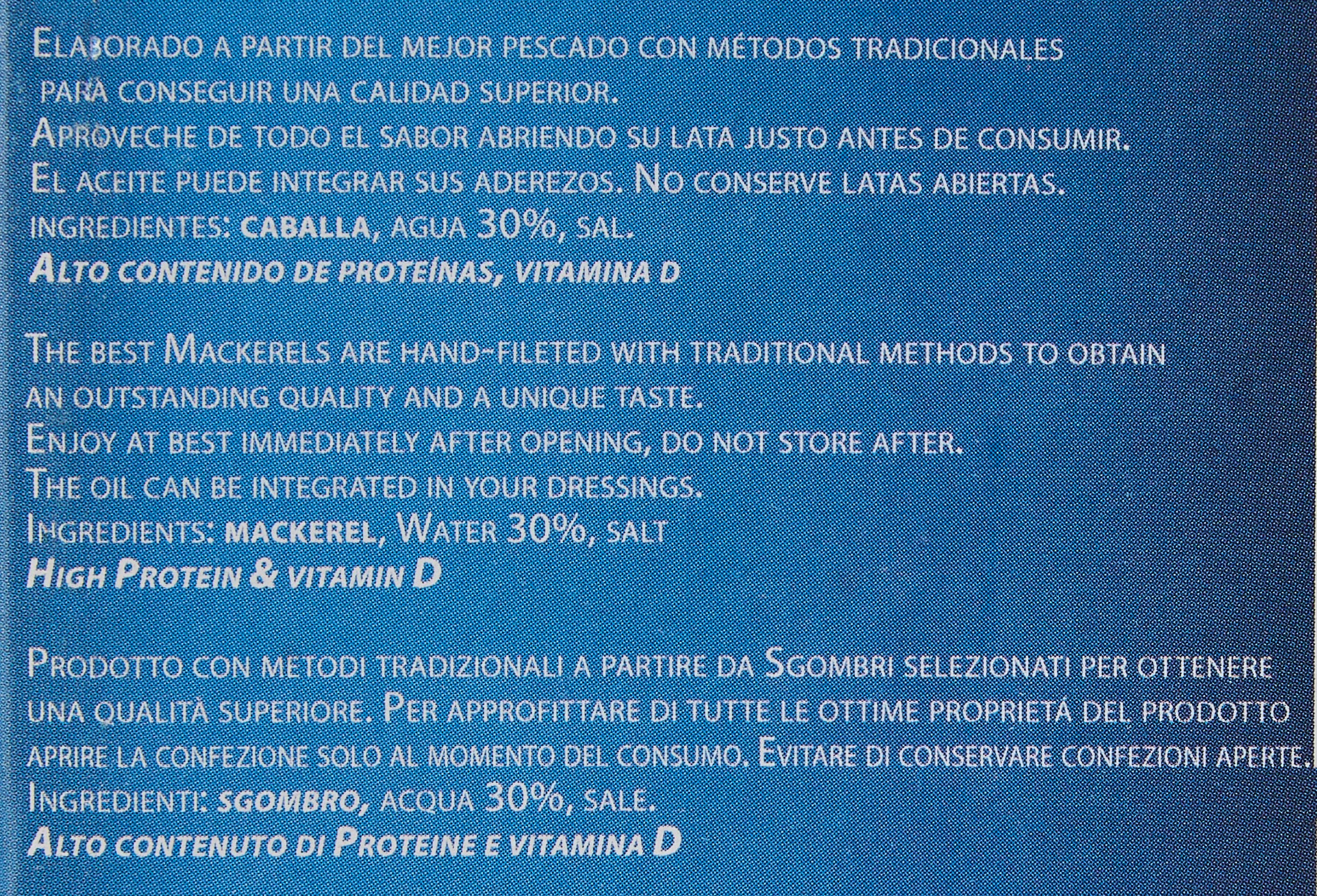 Campeador, Filetti di sgombro igp al naturale bio, 120g