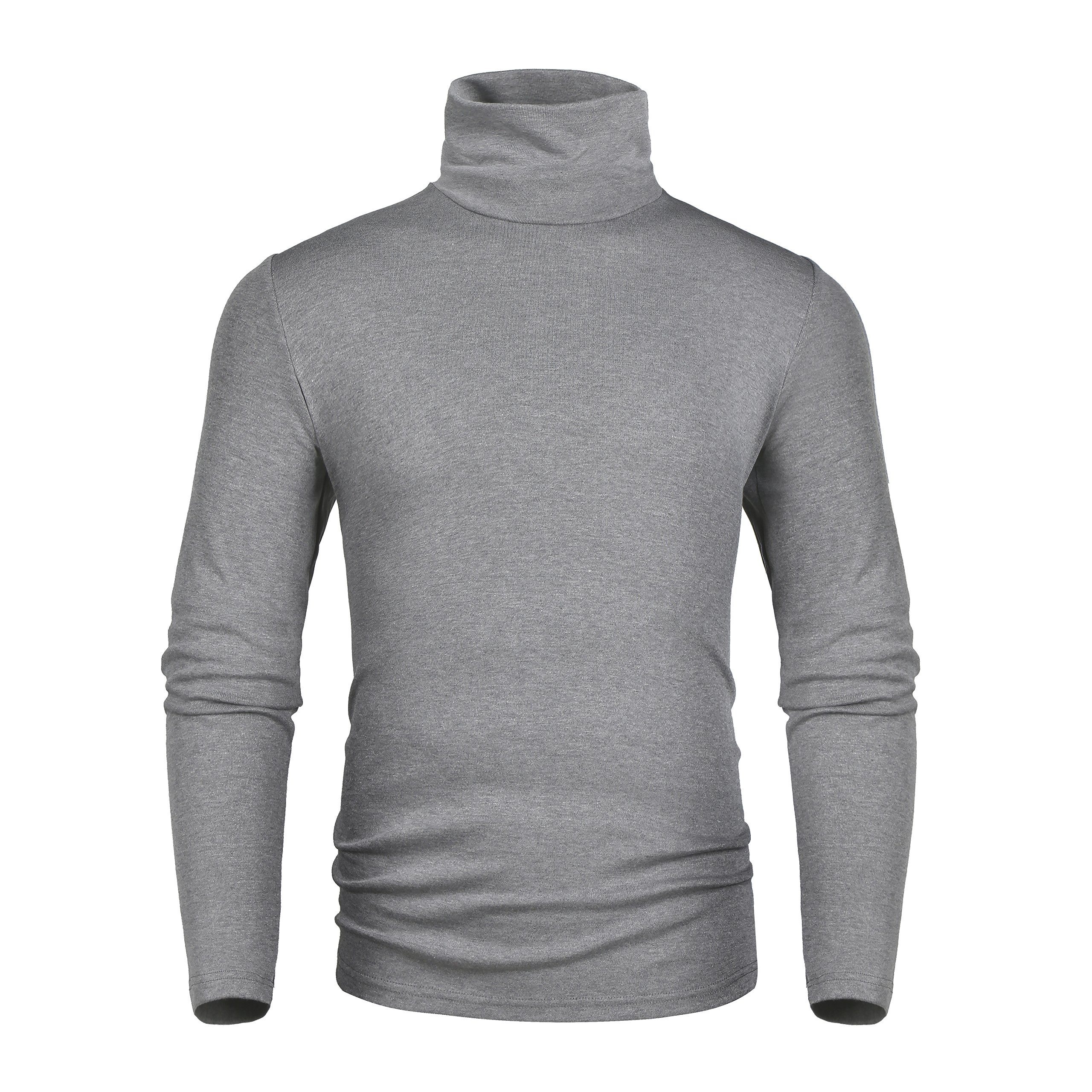 Derminpro Men's Slim Fit Soft Turtleneck Long Sleeve Pullover Lightweight T-Shirt