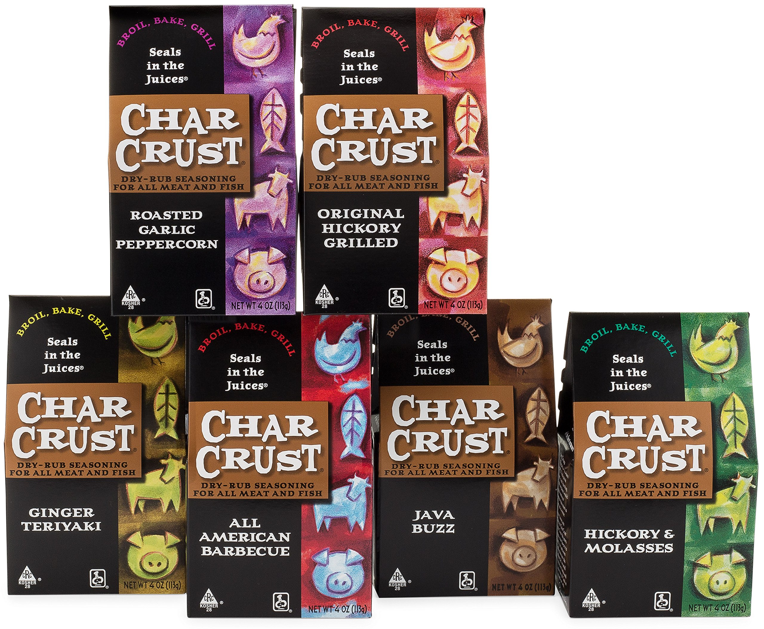 Char CrustDry-Rub Seasoning, Popular Assortment, Pack of 6