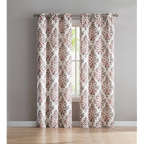 Damask Red Curtain Panels Amazon Com