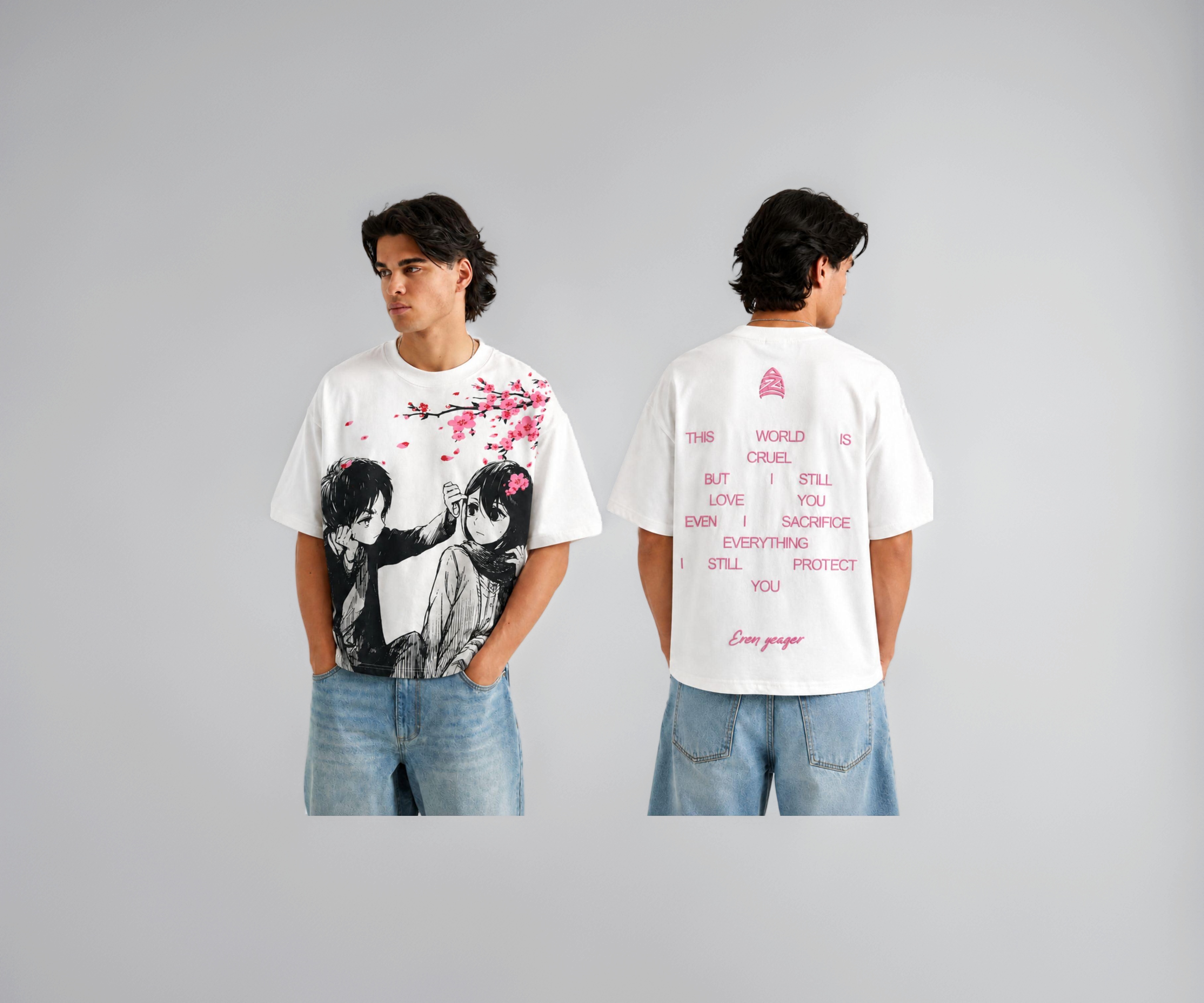 Zocaaro Anime Printed Oversized T-Shirt - Image 1