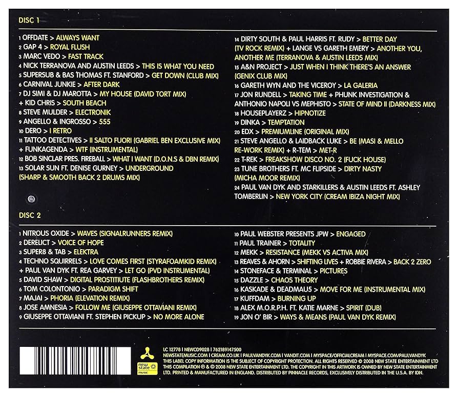 Go Retro / Paradigm Theory CD Cream Ibiza: Various, Paul Van Dyk