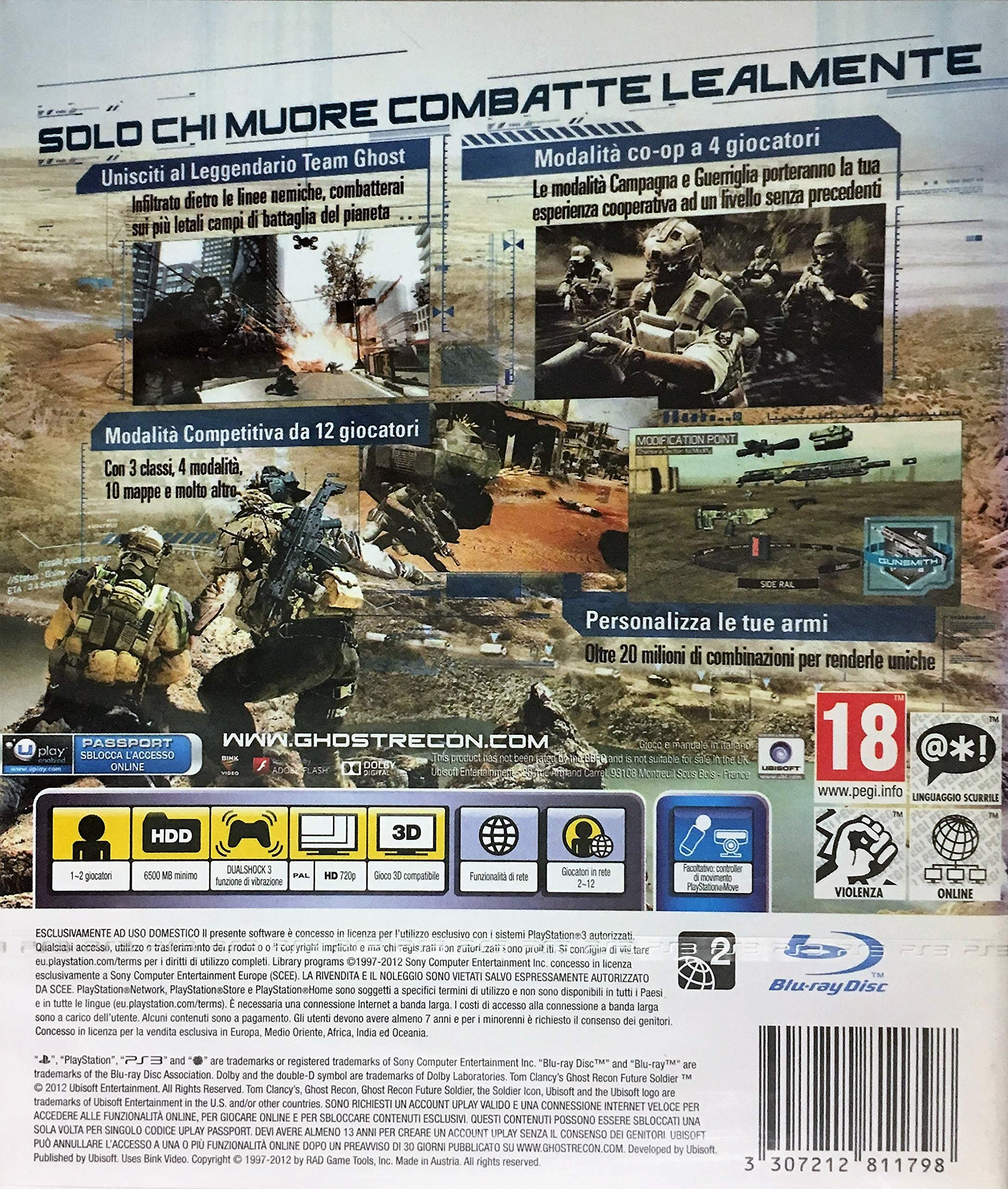 Jeu PS3 Ghost Recon Future Soldier - Version Française Complète - Bon état