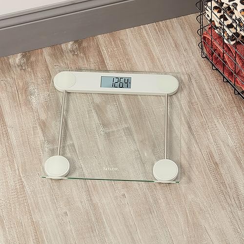 Miniatura 7 de Taylor Báscula digital para peso corporal, báscula digital de baño de alta precisión, pantalla de lectura LCD con retroiluminación grande, capacidad