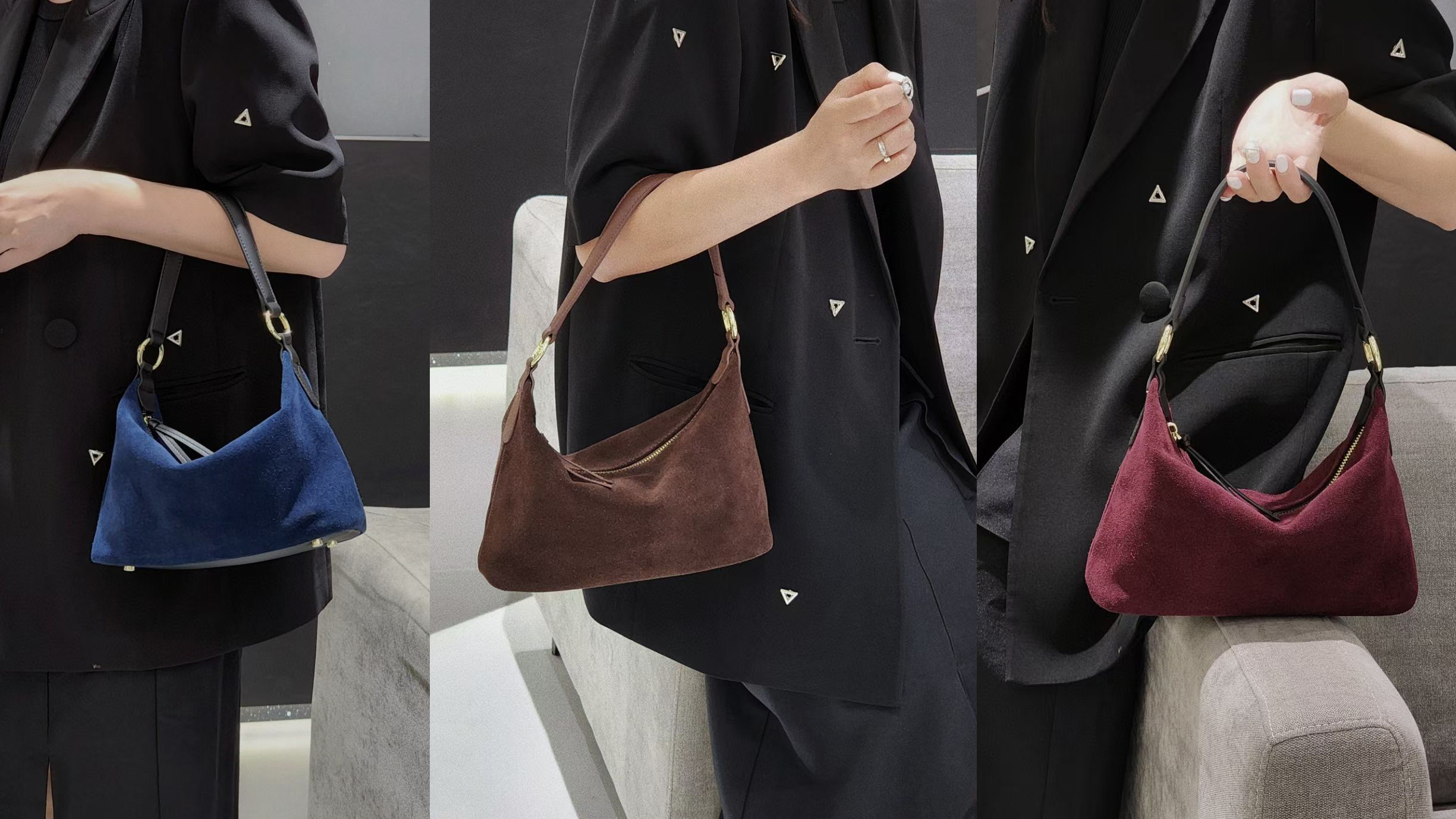 Bolso cruzado de cuero de gamuza premium para mujer miniatura 7