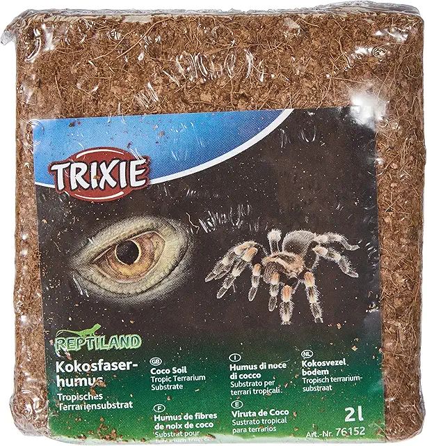 Trixie Kokosfaserhumus Substrat gepresst für Vogelspinnen-Terrarium - Ergibt 2 Liter