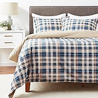 Vista 17 de Eddie Bauer - King Duvet Cover Set, Reversible Bedding with Matching Shams, Plaid Bedding Set (Port Gamble Blue, King)