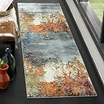SAFAVIEH Glacier Collection 4' x 6' Blue/Multi GLA125B Modern Abstract Non-Shedding Living Room Bedroom Accent Rug