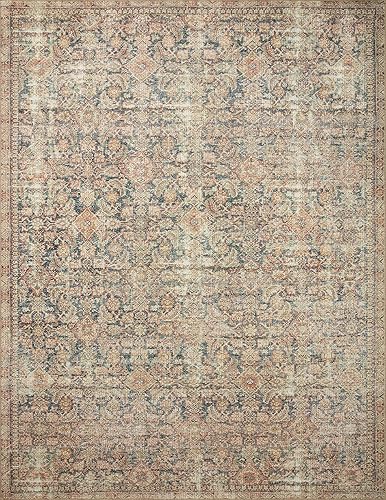 Miniatura 2 de LOLOI Angela Rose Aubrey Collection AUB-01 - Alfombra cuadrada de muestra (18 x 18 pulgadas), color azul marino y multicolor