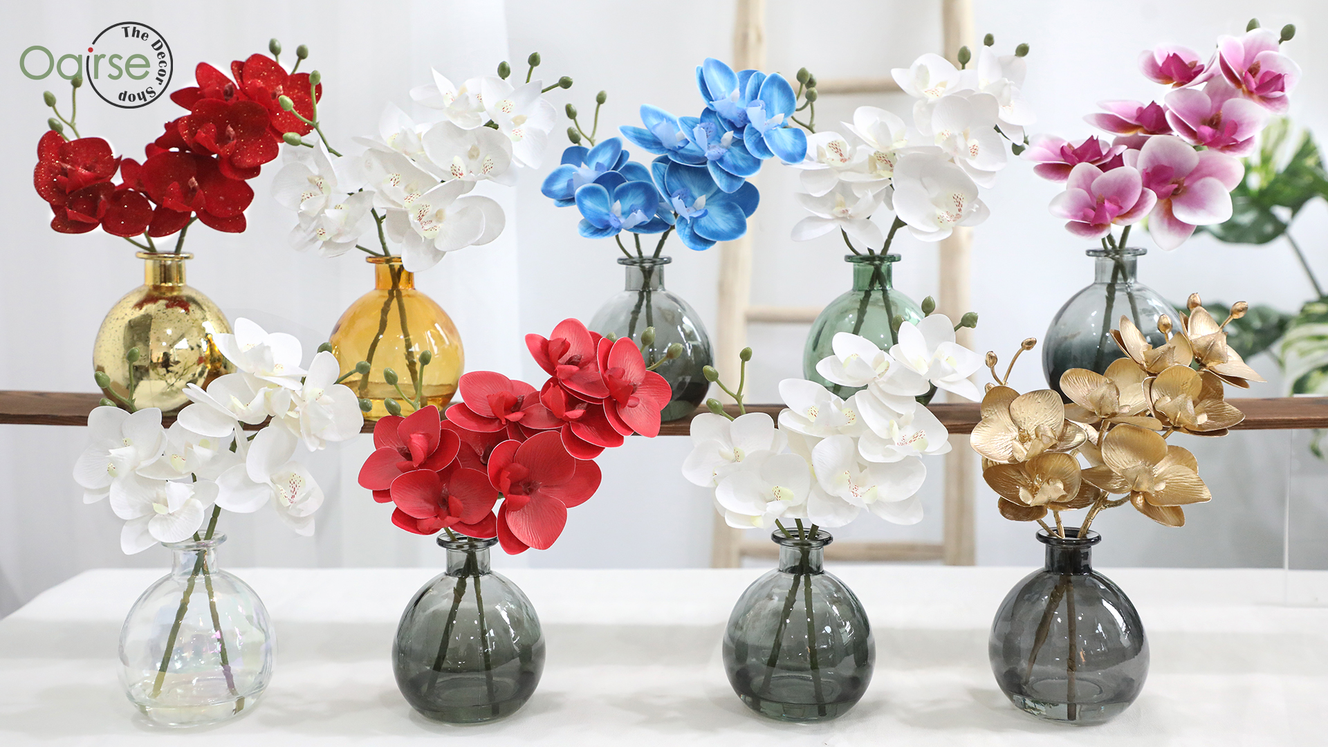 Amazon.com: Oairse White Orchids Artificial Flowers Faux Orchid
