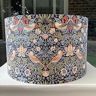 Handmade Lampshade William Morris Strawberry Thief Navy Blue (Table/Floor, Medium)