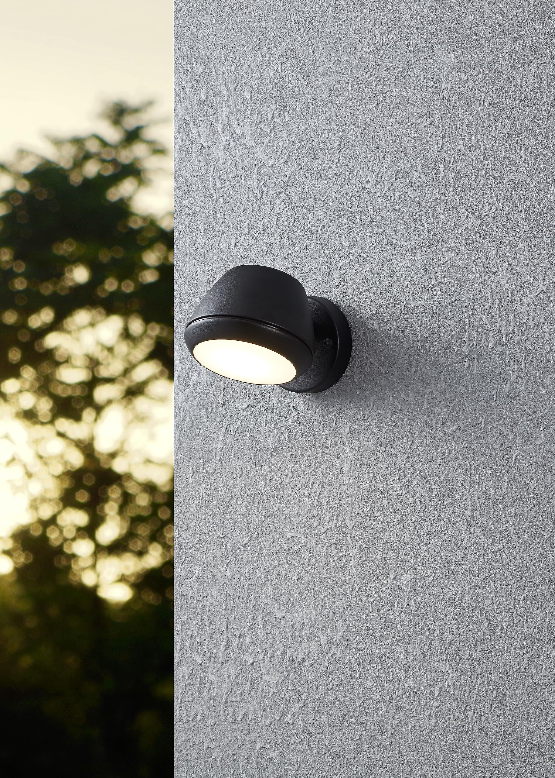 EGLO LED outdoor wall light fixture Nivarolo, external porch lighting, outside spotlight, downlight façade lamp, black metal - Image 2