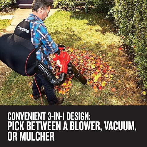 Miniatura 4 de Craftsman Cmebl700 - Soplador eléctrico de hojas (230 mph 385 CFM, 12 amperios)