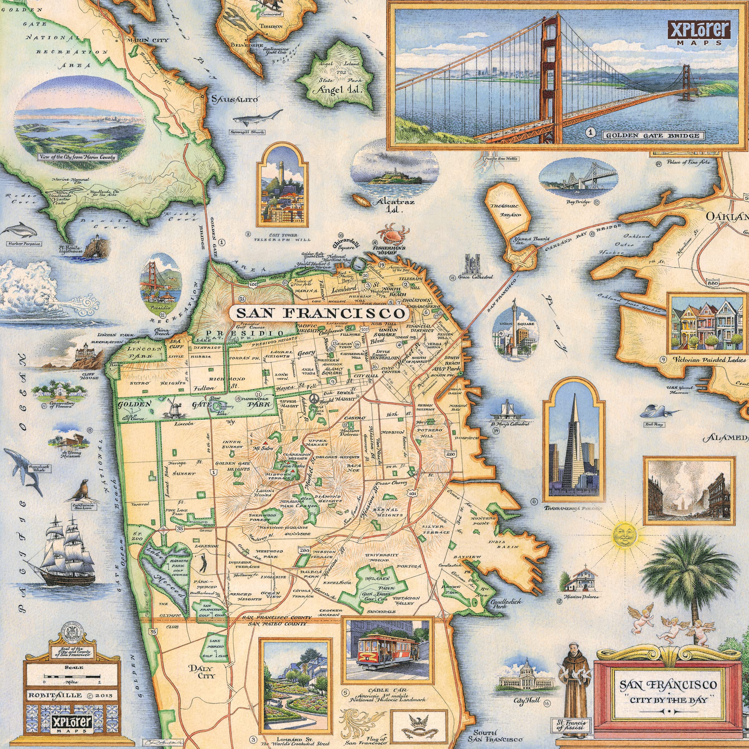 Amazon.com: San Francisco Bay Map Cardboard Jigsaw Puzzle - 1000