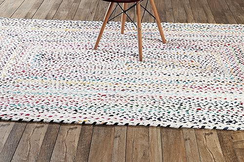 Miniatura 111 de Alfombra de trapo de algodón, 24 x 36 pulgadas, multicolor, tejida a mano, lavable y reversible, para sala de estar, cocina, entrada, con borlas
